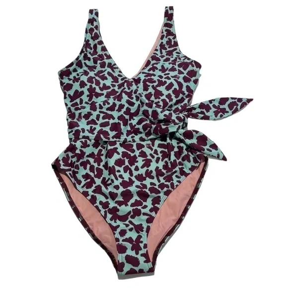 Tanya Taylor Kelly One-Piece Swimsuit, Brushstroke Coral, Size Small - Picture 3 of 8